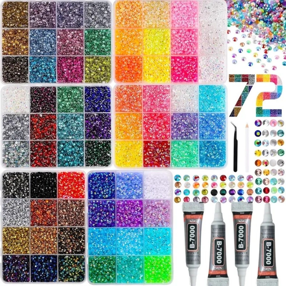 Rhinestone Nail Gem - Multicolor hars strass steentjes set, sprankelende
