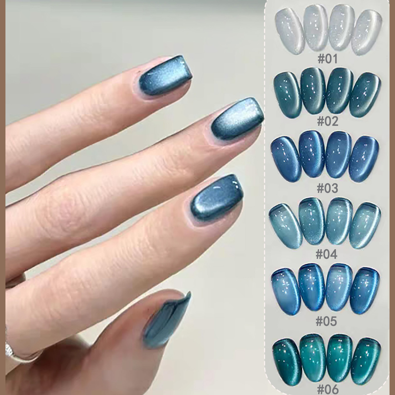 Nail Art Ice Blue - 1 stuks SHAKA Sea King Cat's