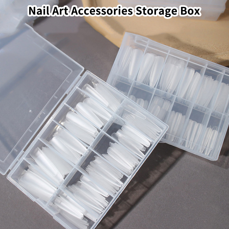 Rhinestone Nail Gem - 1 stks 12 vakjes transparante opbergdoos