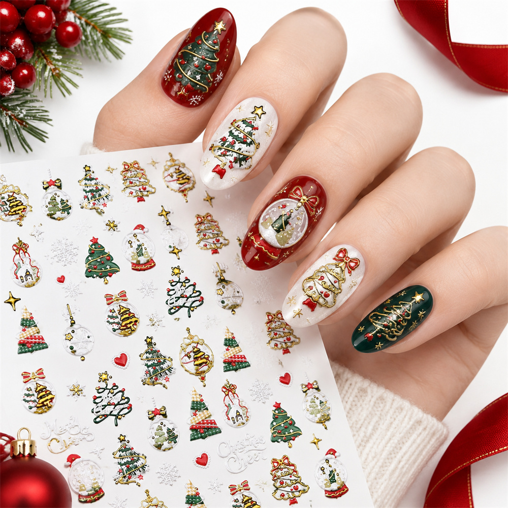 Nail Art Xmas - 1 Stuk Nieuwe Aanwinst 5D Gouden