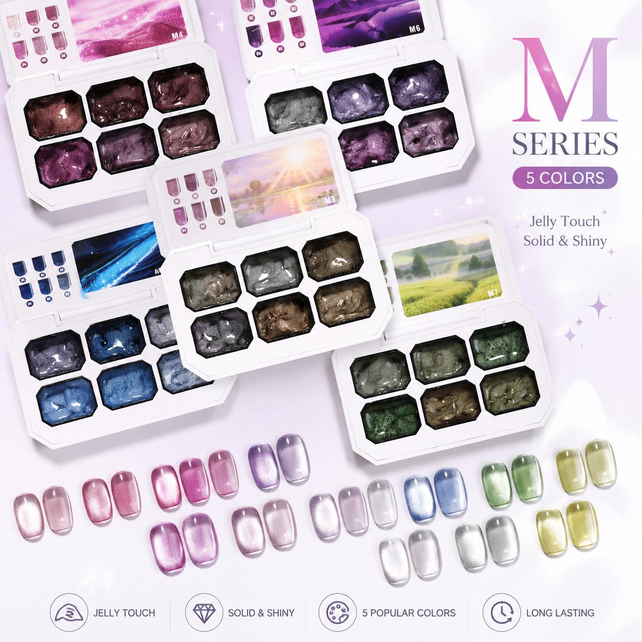 Nail Art Painting - 6 Kleuren Solid Cat Eye Gel