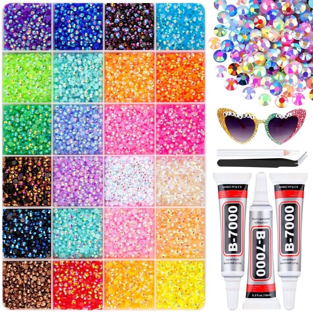 Rhinestone Nail Gem - Multicolor hars strass steentjes set, sprankelende