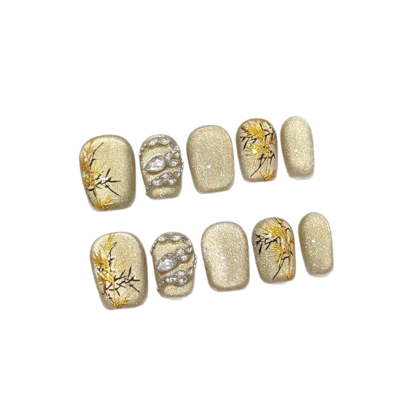 10 stks Nieuwe Chinese Stijl H - Nail Art Yellow recensie en prijs