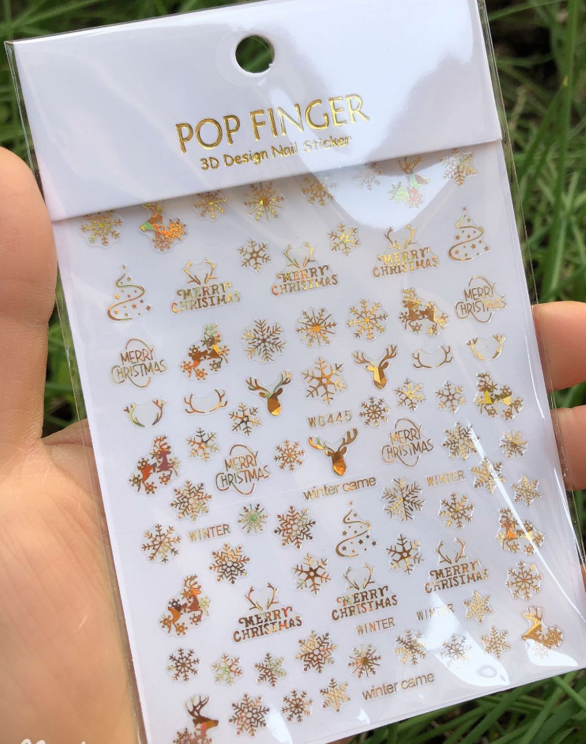 Kerst 3D Nail Stickers Hologra - Nail Art Xmas recensie en prijs