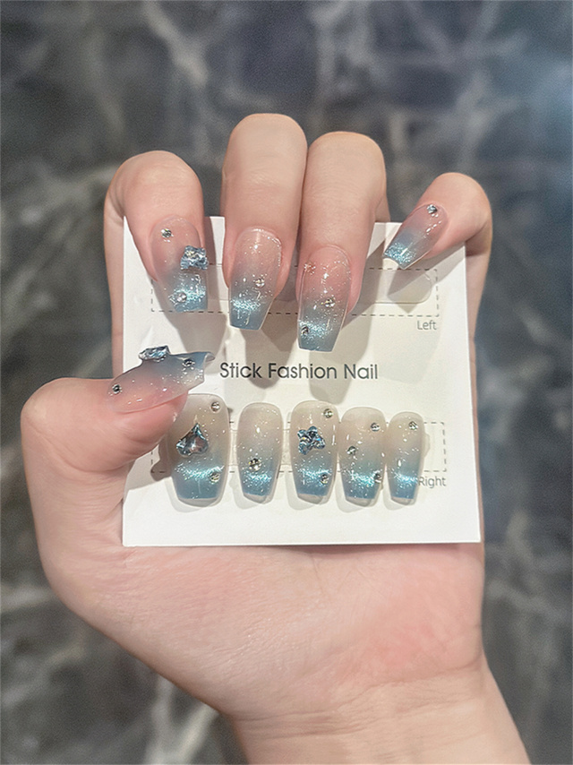 10 stuks handgemaakte draagbar - Nail Art Ice Blue recensie en prijs