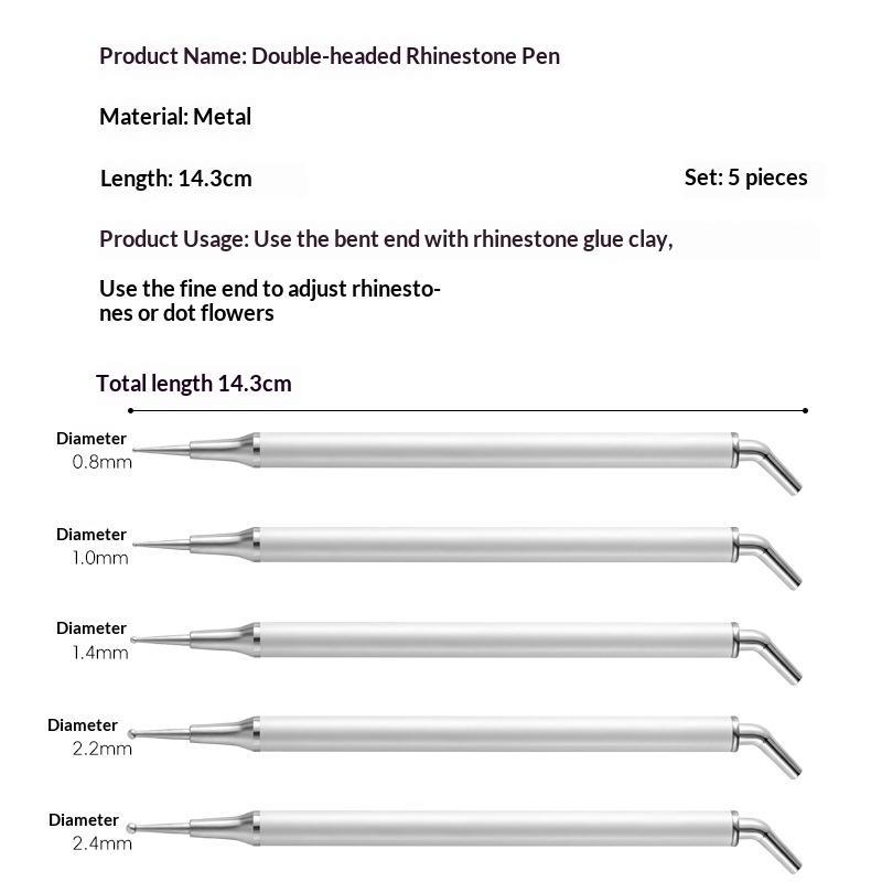 5 stuks Dual-ended Rhinestone  - Rhinestone Nail Gem recensie en prijs