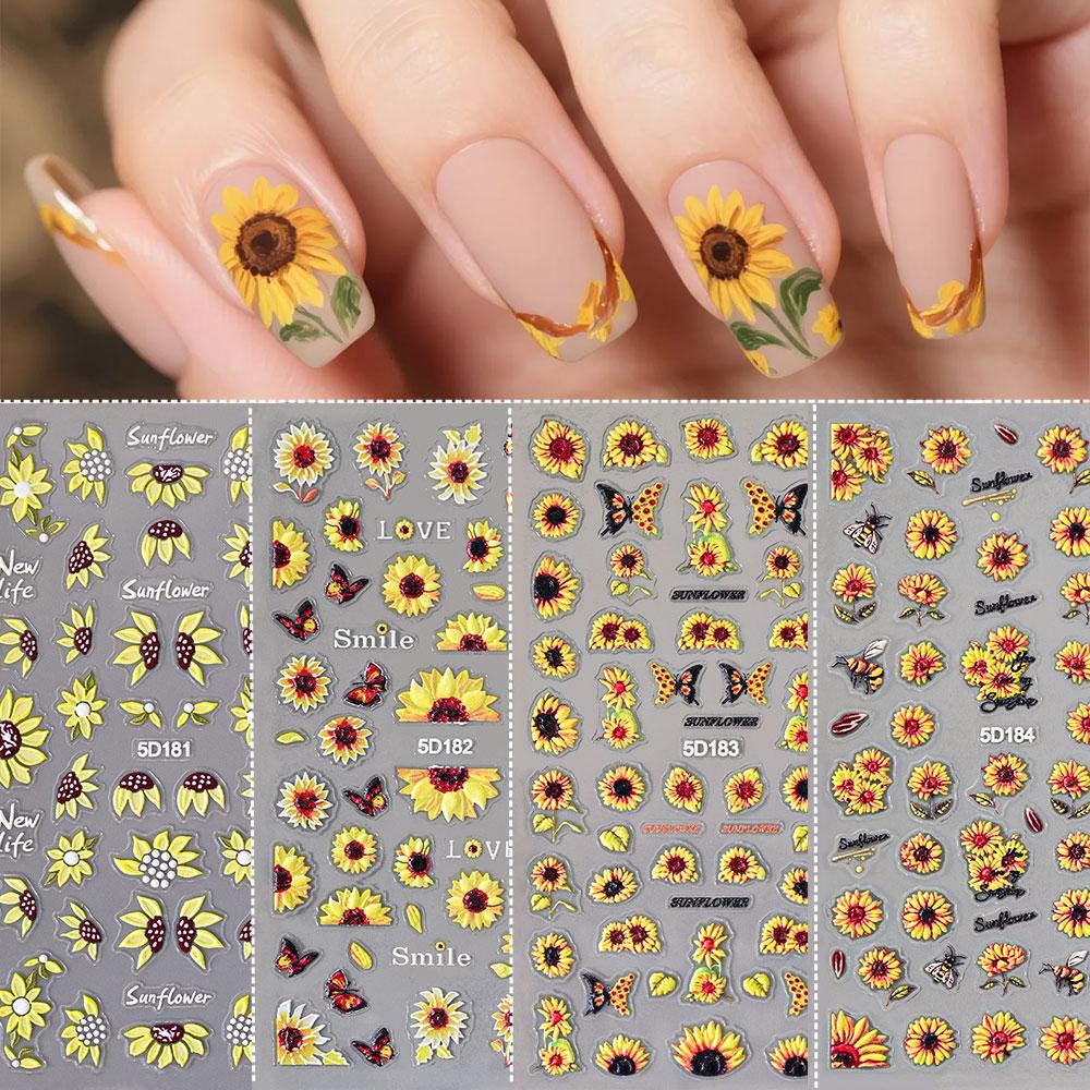 1/4 stuks 5D Geprefelde Zomer  - Nail Art Yellow recensie en prijs