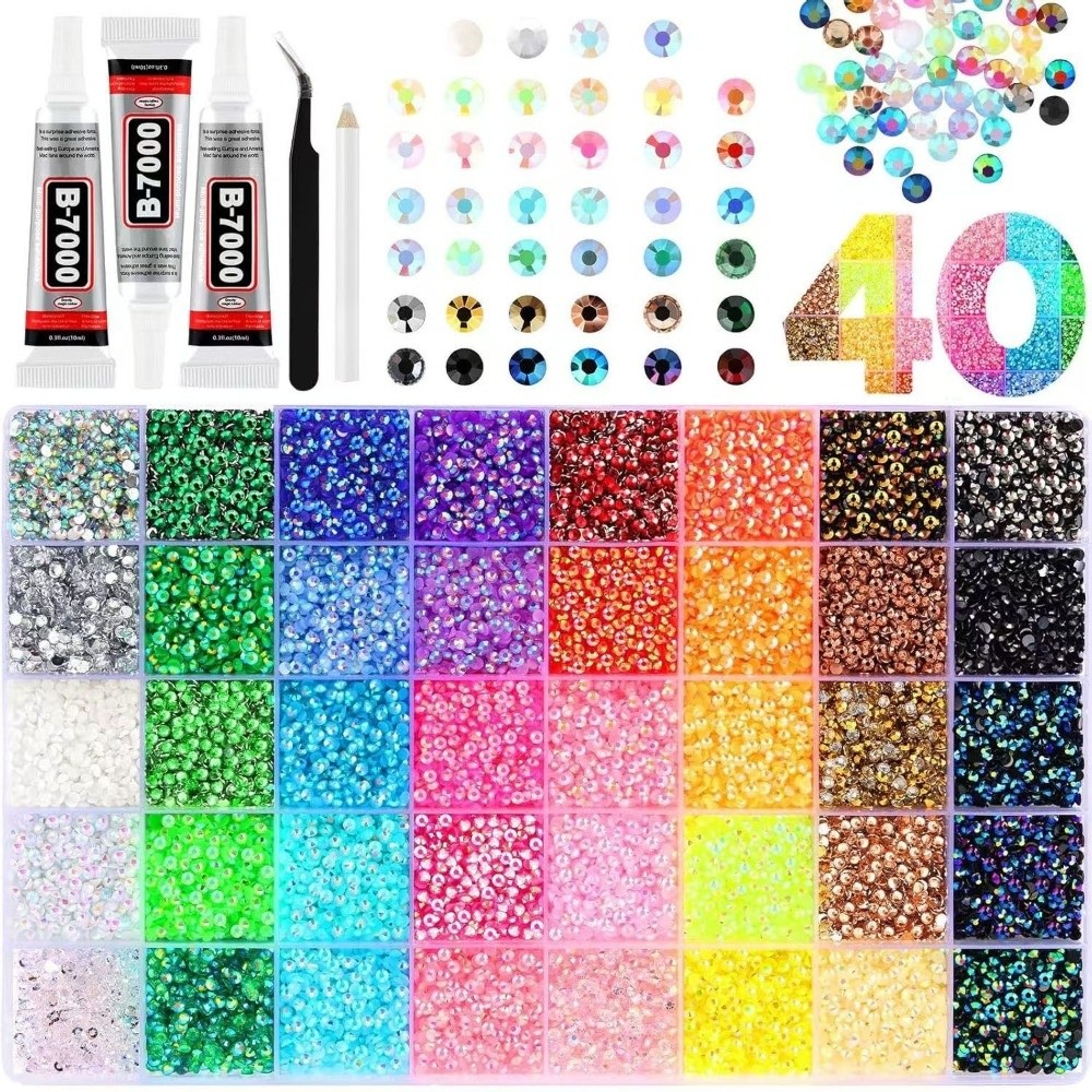 Multicolor hars strass steentj - Rhinestone Nail Gem recensie en prijs