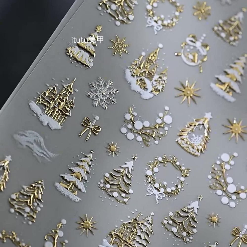 1pc 5D Gouden Sneeuw Kerstboom - Nail Art Xmas recensie en prijs