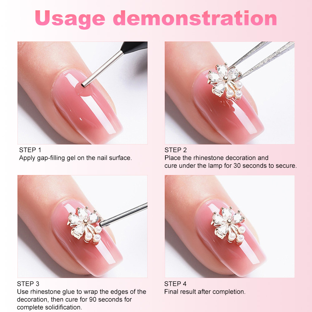 Nagelstrasslijm, 3D-gel, sterk - Rhinestone Nail Gem recensie en prijs