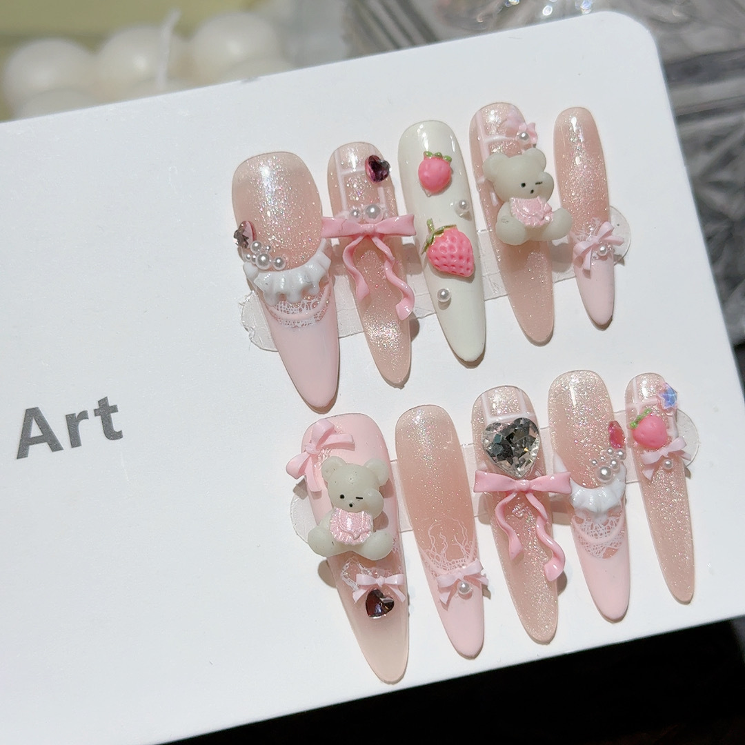 10 stuks schattige beer konijn - Nail Art Yellow recensie en prijs