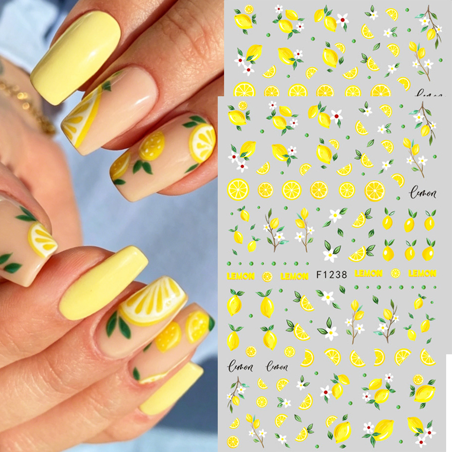 2 stuks gele citroenschijfjes  - Nail Art Yellow recensie en prijs