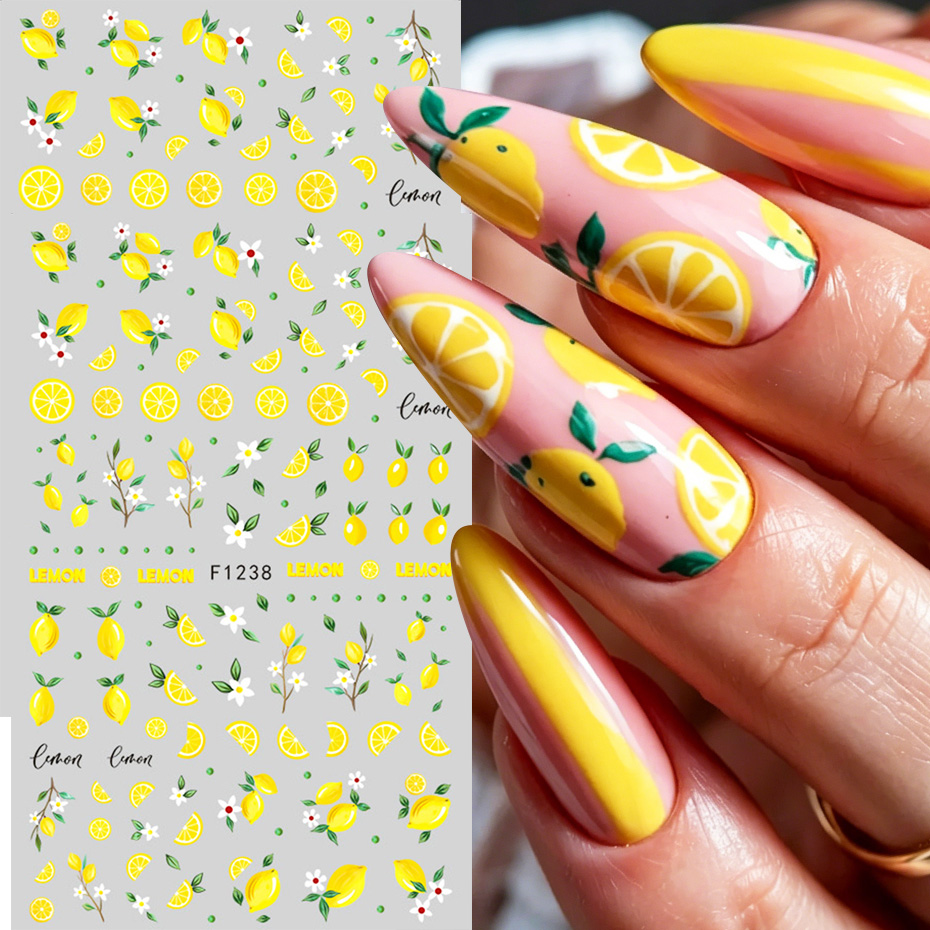 2 stuks gele citroenschijfjes  - Nail Art Yellow recensie en prijs