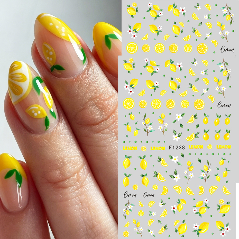 2 stuks gele citroenschijfjes  - Nail Art Yellow recensie en prijs