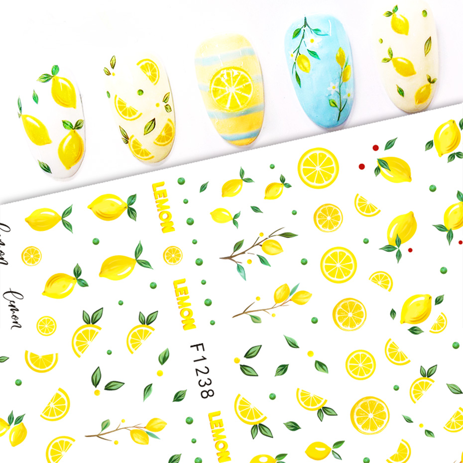 2 stuks gele citroenschijfjes  - Nail Art Yellow recensie en prijs