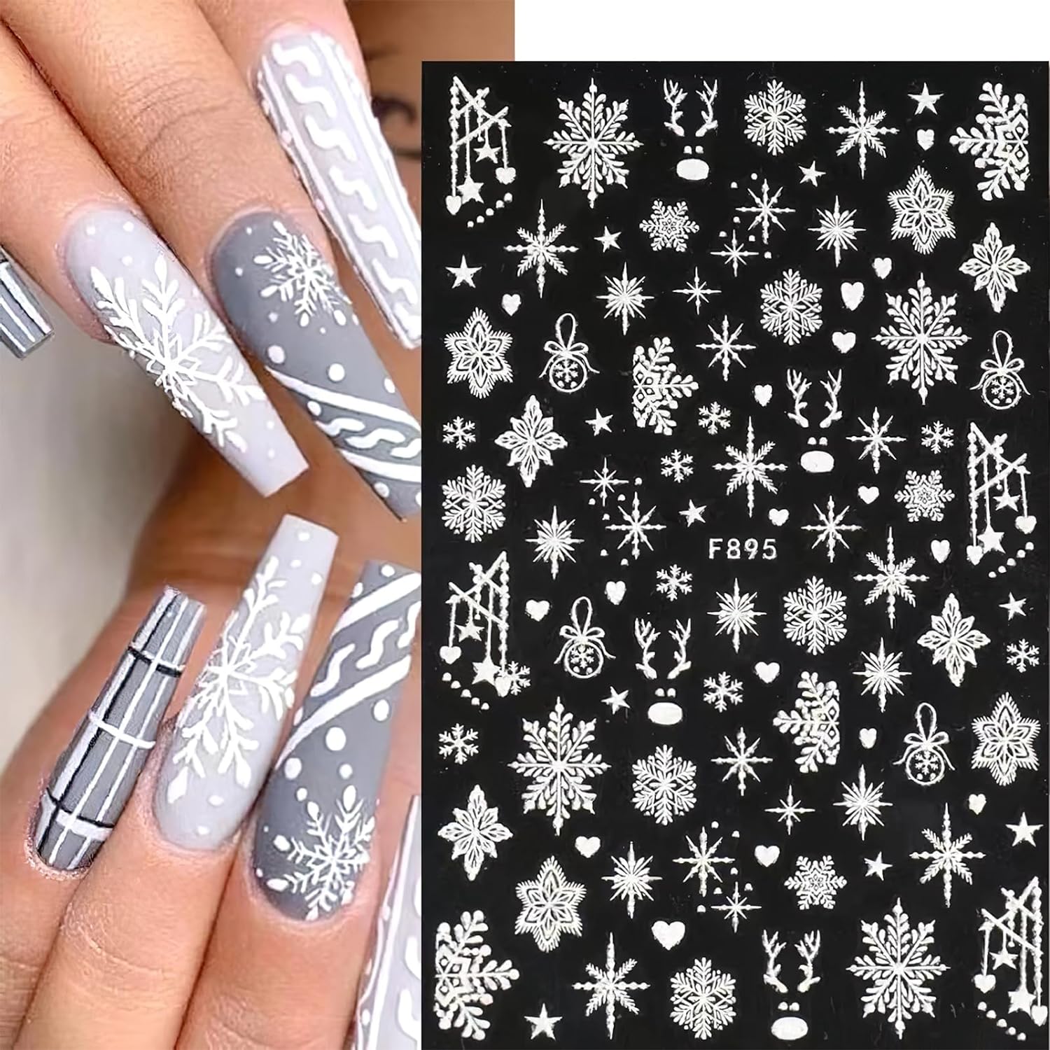 3D Sneeuwvlok Nail Art Decals  - Nail Art Xmas recensie en prijs