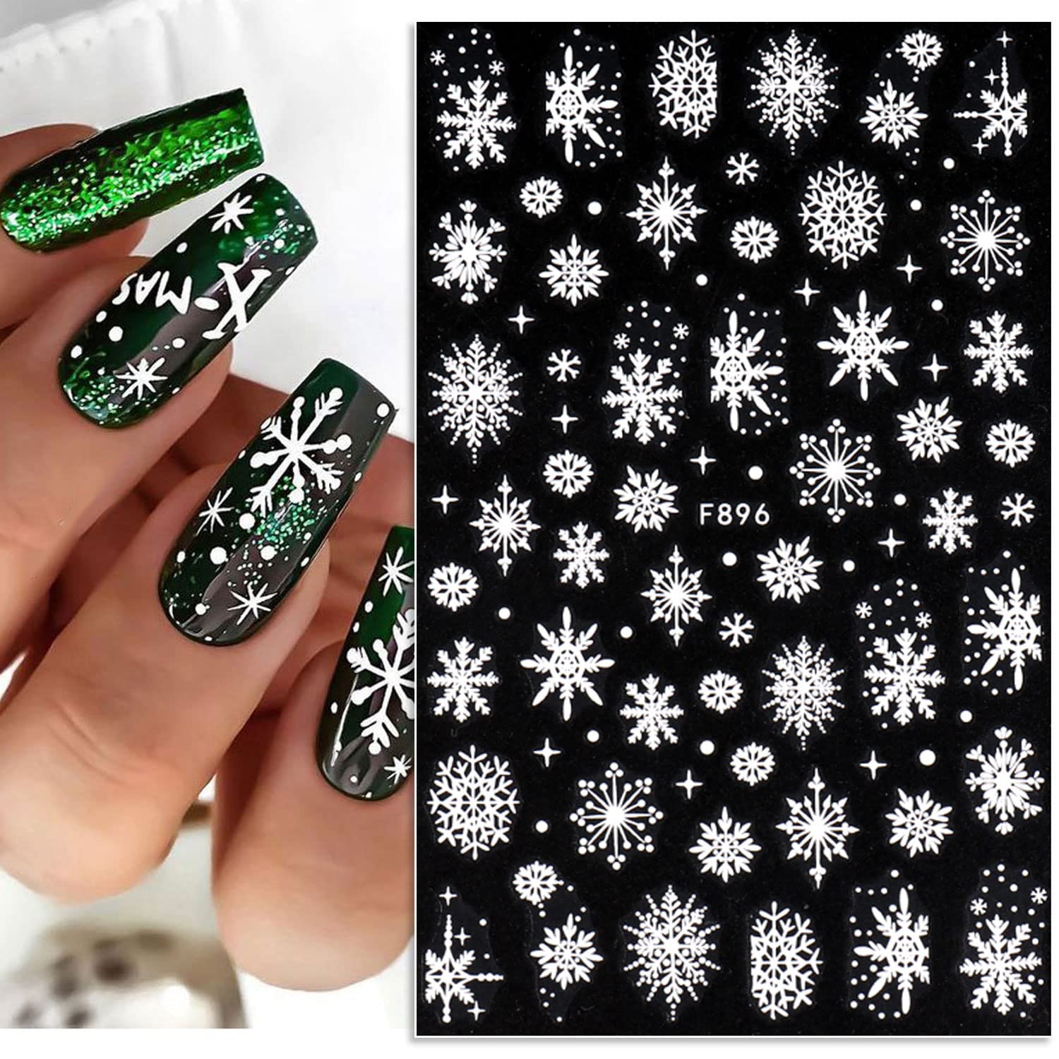 3D Sneeuwvlok Nail Art Decals  - Nail Art Xmas recensie en prijs