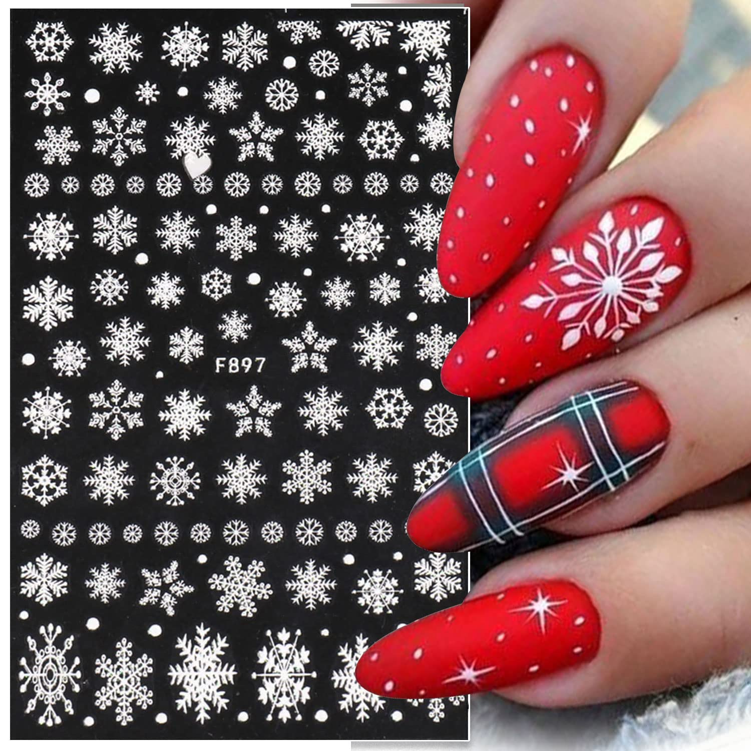 3D Sneeuwvlok Nail Art Decals  - Nail Art Xmas recensie en prijs