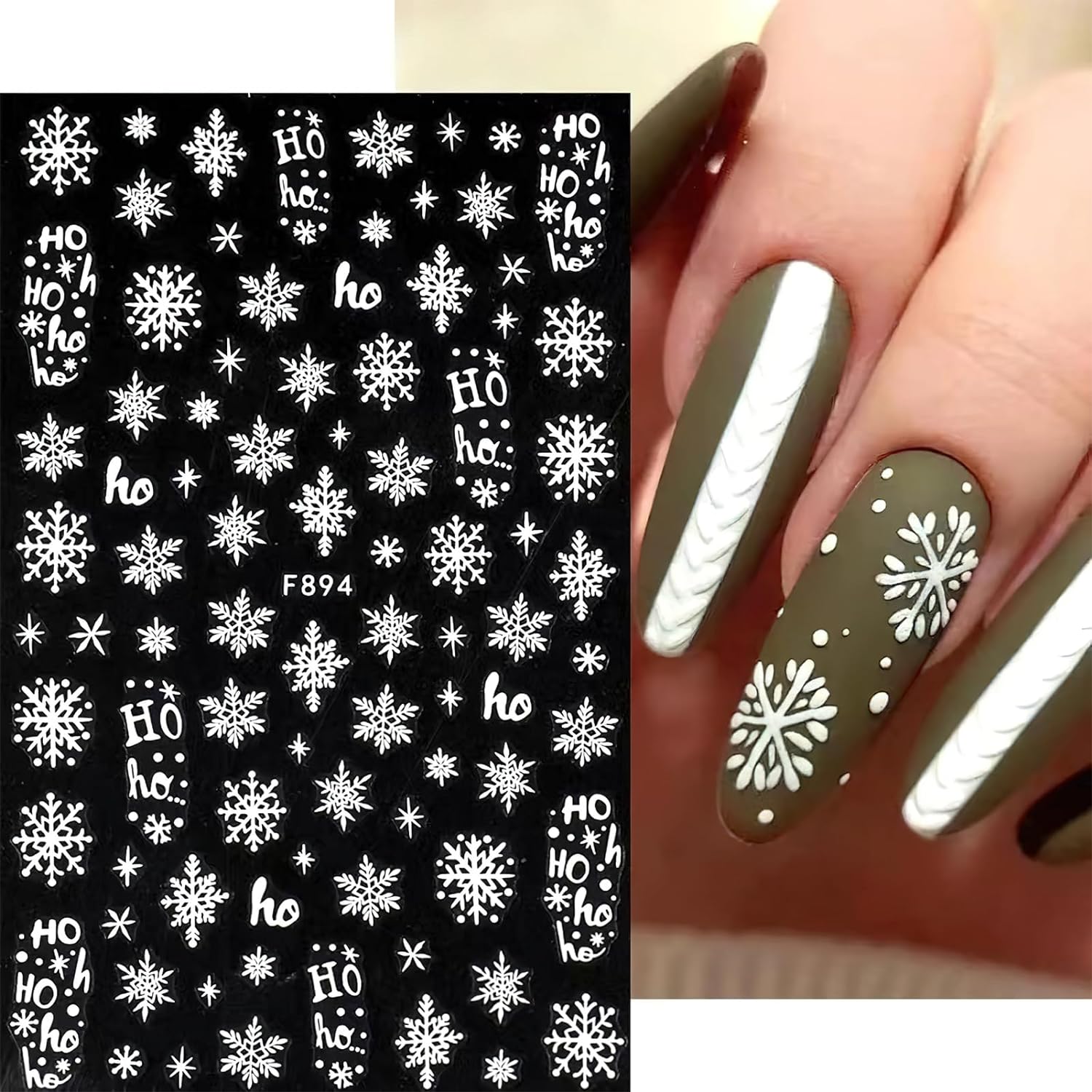 3D Sneeuwvlok Nail Art Decals  - Nail Art Xmas recensie en prijs