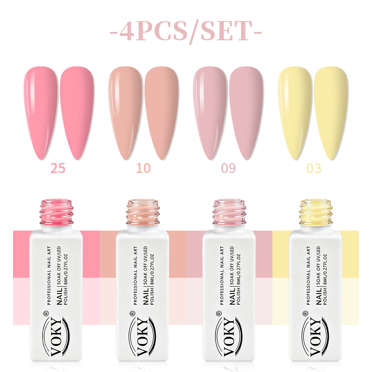 VOKY vierdelige nude roze crèm - Nail Art Yellow recensie en prijs